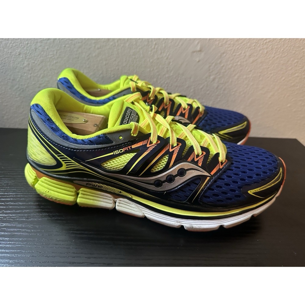 Saucony Triumph ISO Running Shoes Men's Size 10.5 Blue Yellow